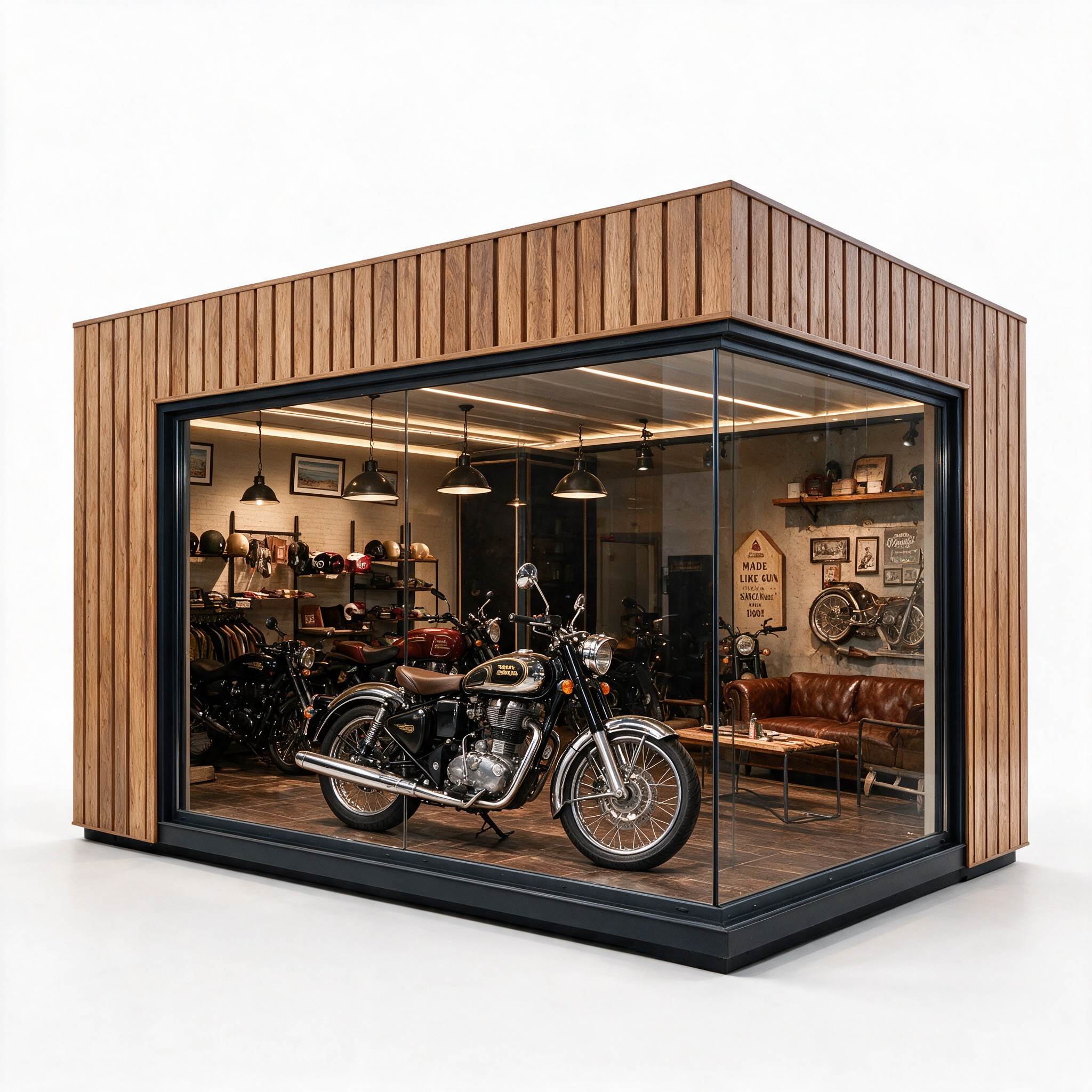 Gotowy kontener ekspozycyjny Royal Enfield