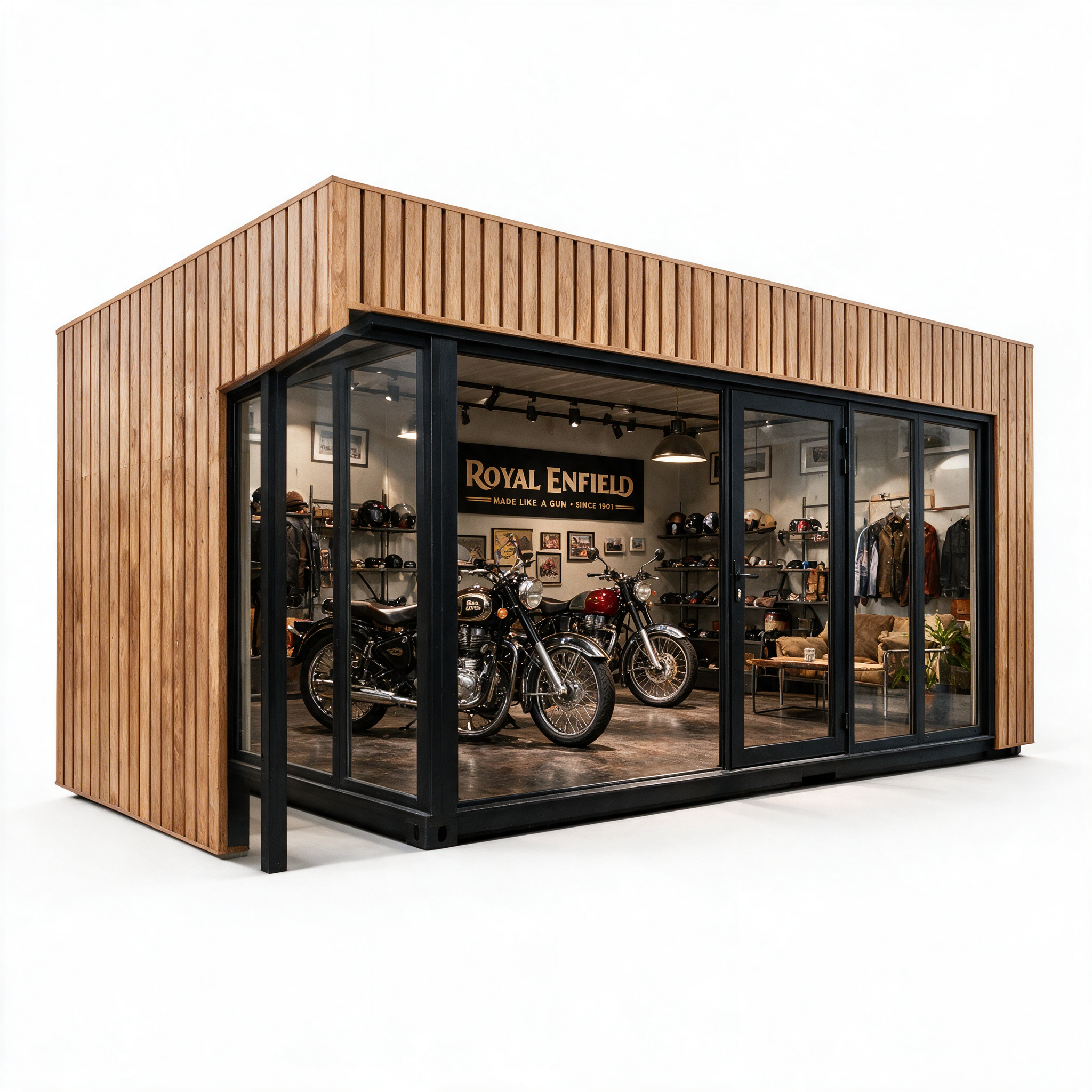 Wizualizacja kontenera Royal Enfield Spot 6x3m