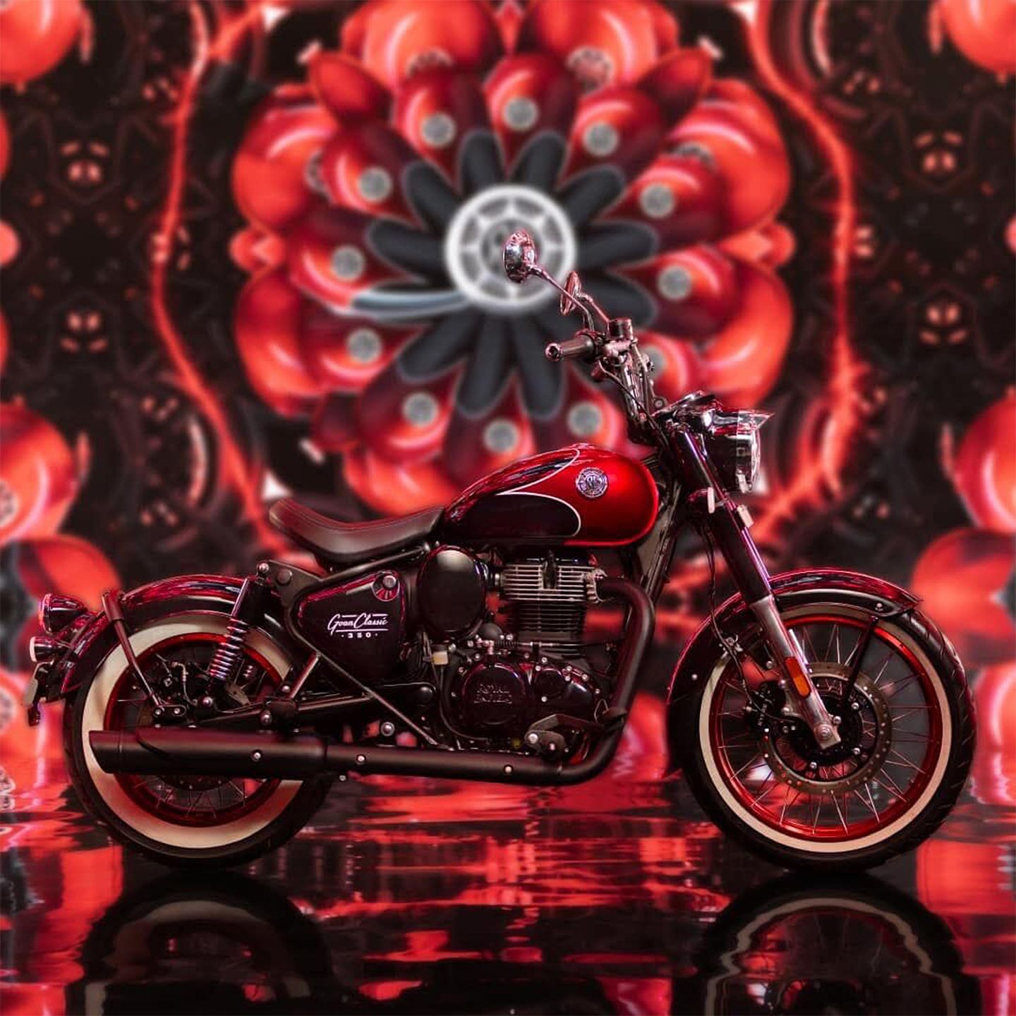 Royal Enfield Goan Classic 350 Rave Red Scene