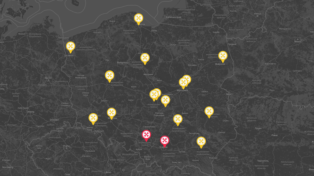 Mapa salonów i serwisów Royal Enfield w Polsce